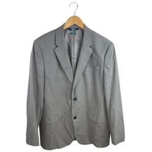 Perry Ellis Men's Gray Slim Fit Stretch Notch Lapel Two Button Suit Jacket 44S